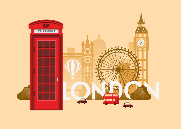 London Cityscape background - Vector, afbeelding