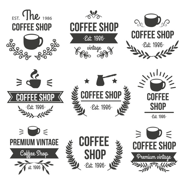 Hand Drawn Coffee Label Set - Vektor, obrázek