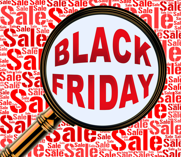 Černý pátek prodej ukazuje, že díkůvzdání slevy 3d vykreslování - Fotografie, Obrázek