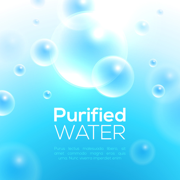 Νερό με λαμπρό φυσαλίδες - Διάνυσμα, εικόνα