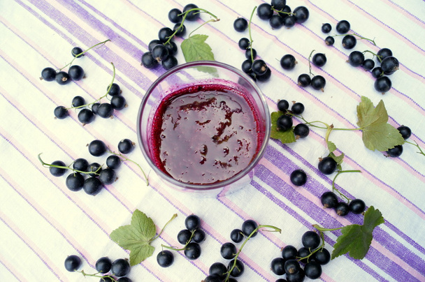 Healthy smoothie from berry of blackcurrant vitamin drink, summer desserts concept - Zdjęcie, obraz