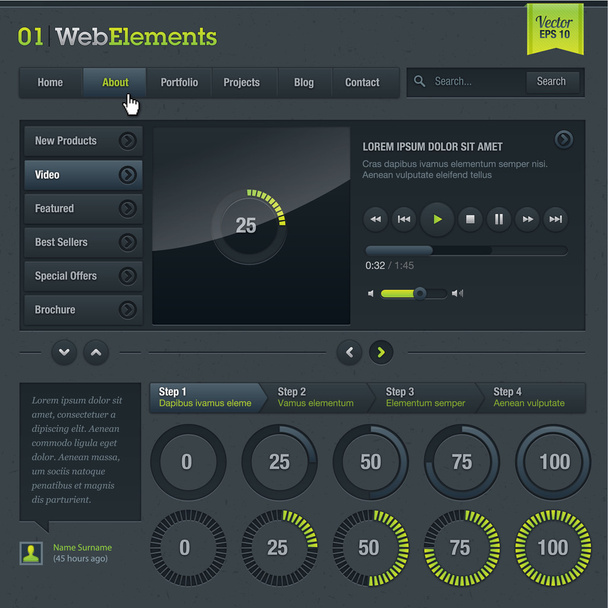 Set of web elements - Vector, Image