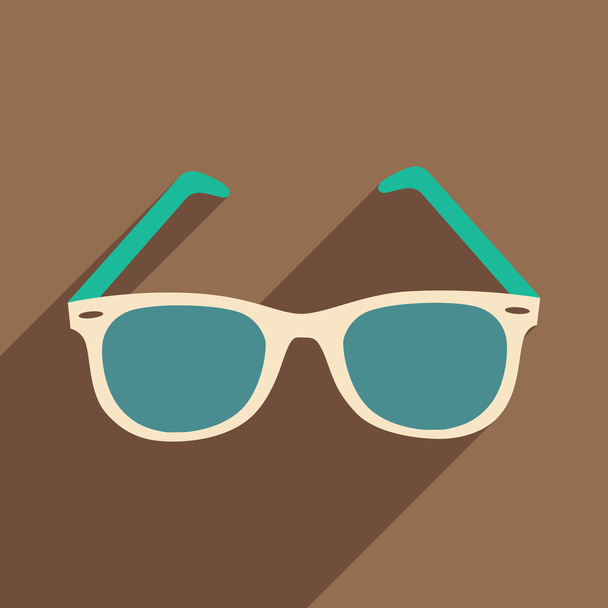 Flat with shadow icon and mobile application sunglasses - Вектор,изображение