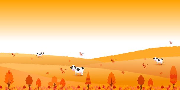 Autumn leaves autumn ranch background - Vector, Image