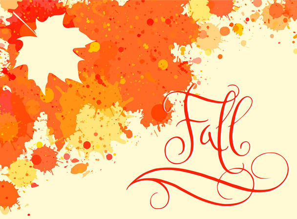 Fall in watercolor frame - Vector, imagen