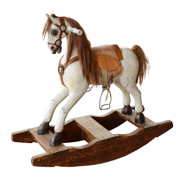 zabawka stare konie na białym tle - Zdjęcie, obraz