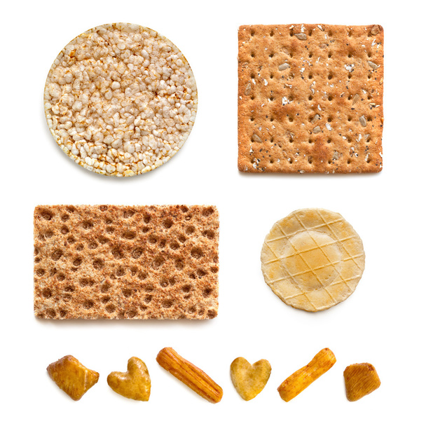 Crackers Collection over White - Photo, Image