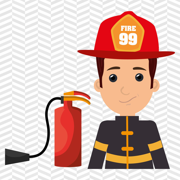 firefighter extinguisher protective - Vector, Image