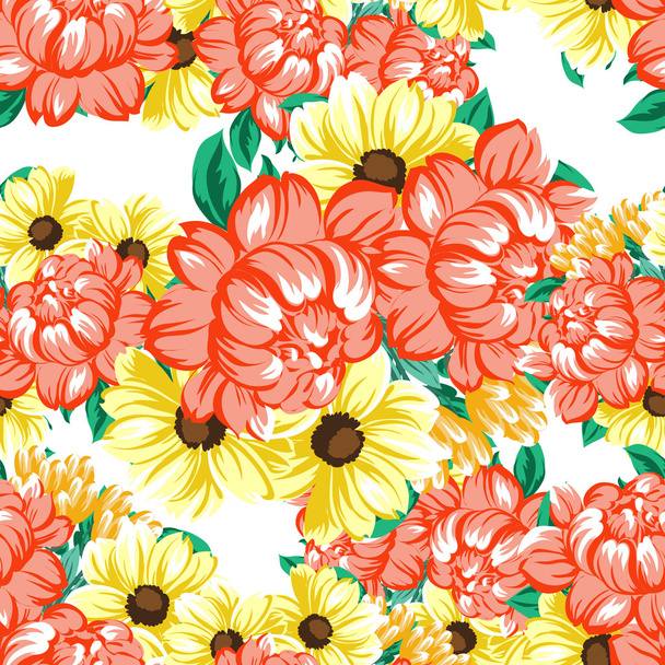 blooming floral ornament - Vector, afbeelding