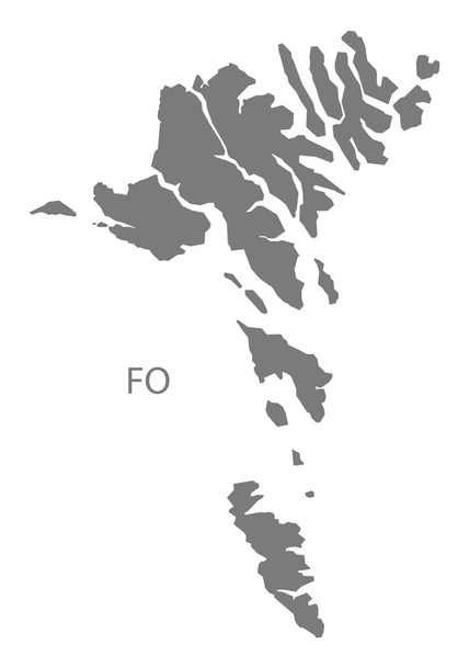 Νησιά Φερόε Χάρτης γκρι - Διάνυσμα, εικόνα