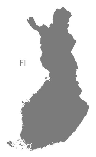 Kaart van Finland grijs - Vector, afbeelding