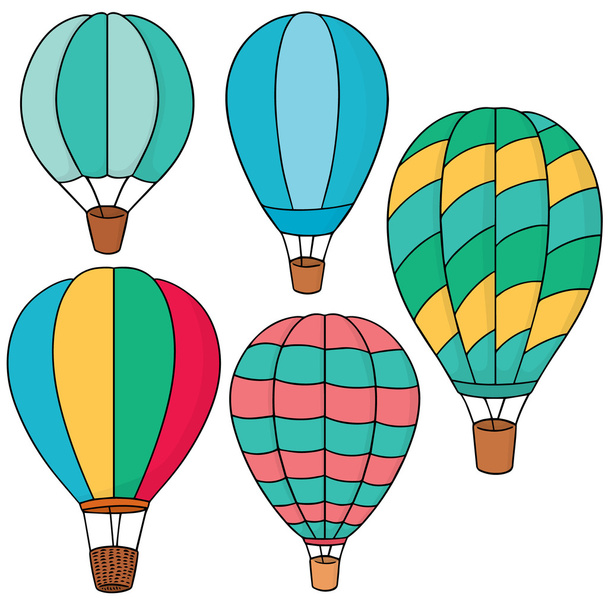 vektor csoportja, hőlégballon - Vektor, kép