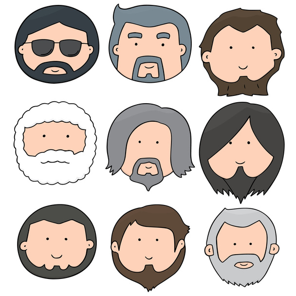 vector set of man with beard - Vector, Image