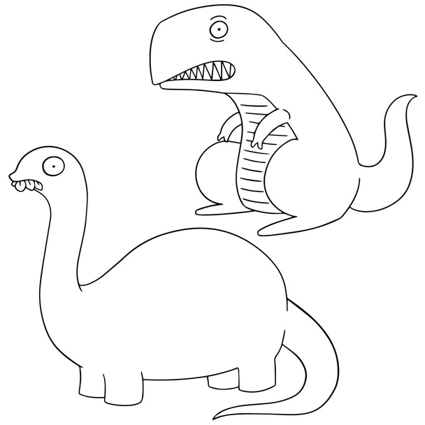 Σύνολο διανυσματικών δεινοσαύρων - Διάνυσμα, εικόνα