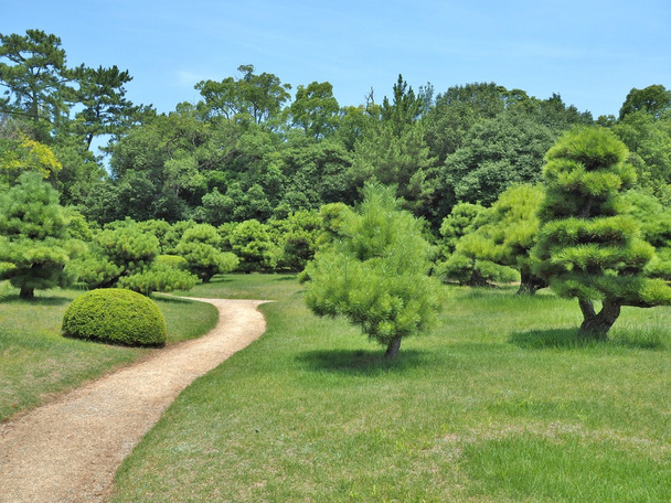 Ritsurin ogród w Takamatsu, Japonia.  - Zdjęcie, obraz