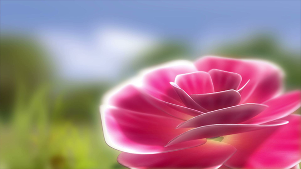 Animované pozadí s kytičkou a padající kapky a alfa kanál - Záběry, video