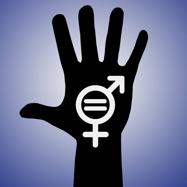 男女平等の手 - 写真・画像