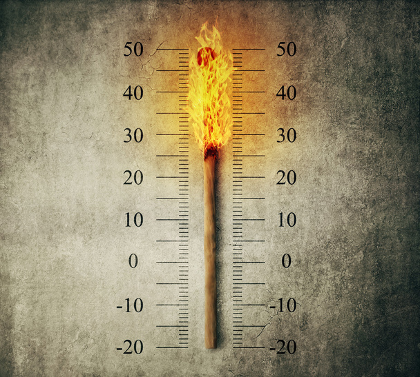termómetro partido ardiente
 - Foto, Imagen