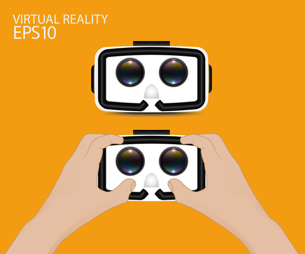 man hand hold Virtual reality glasses. - Vector, Image