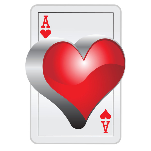 3D Ace of hearts - Vektor, kép