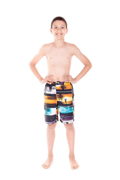 boy with beach shorts - 写真・画像