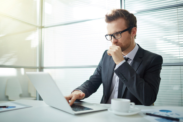 Businessman using his laptop for work - Фото, изображение