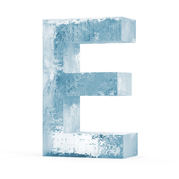 Icy Letters isolated on white background (Letter E) - Photo, image