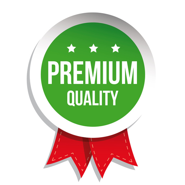 Calidad Premium etiqueta vector verde
 - Vector, imagen