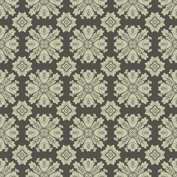 Naadloze grijs & Off witte medaillon patroon - Foto, afbeelding