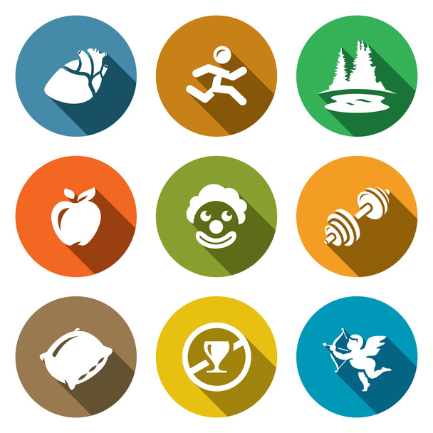 Set of Long Life Icons - Vector, Image