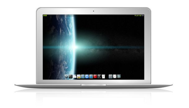 Сучасний ноутбук на білому тлі 3D рендеринга
 - Фото, зображення