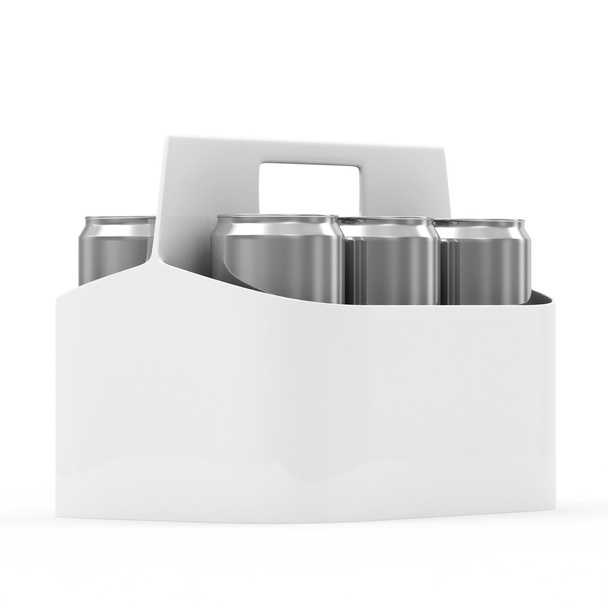 Packaging of Beer Cans isolated on white background - 写真・画像