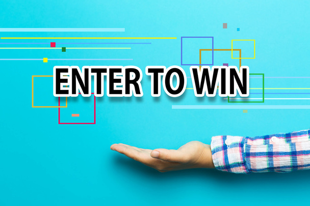Enter To Win concept with hand  - Foto, Imagen