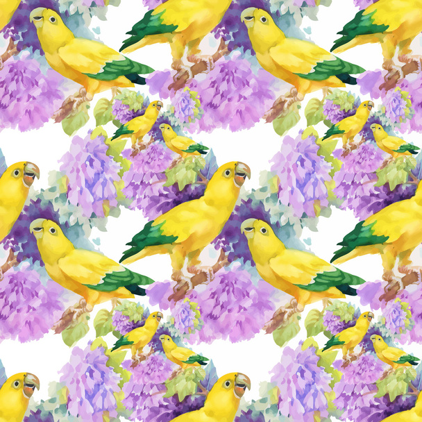 endless pattern with birds - Vector, imagen