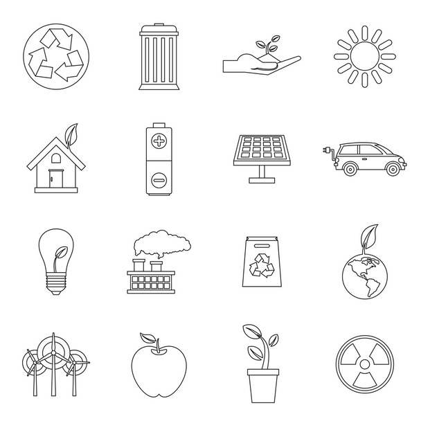 Set di icone dell'ecologia, stile contorno
 - Vettoriali, immagini
