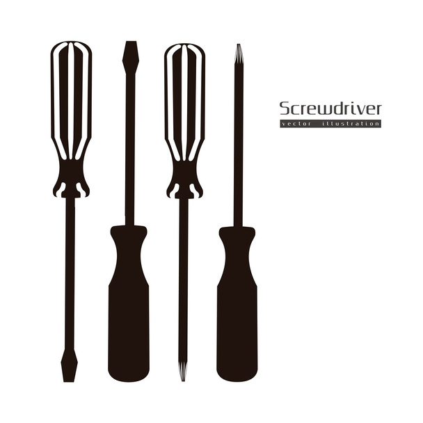 silhouette Screwdrivers - Vector, Image