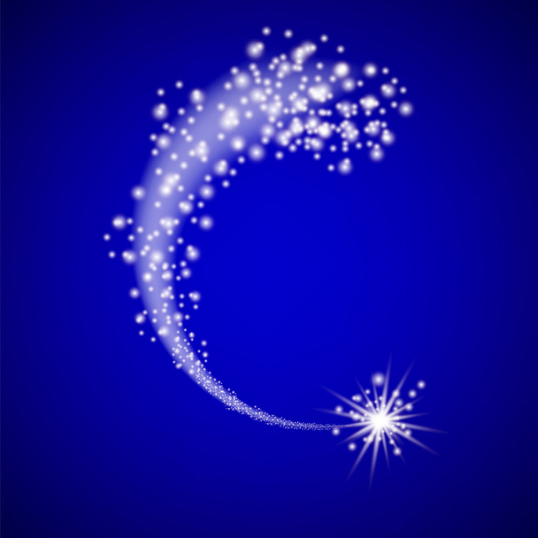Stardust Trail on Blue Background. - Vector, Image