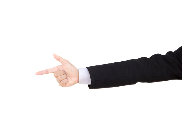 Businessman and gesture topic: a man in a black suit. - Photo, Image