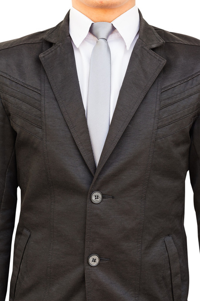 Темный деловой костюм с галстуком
 - Фото, изображение