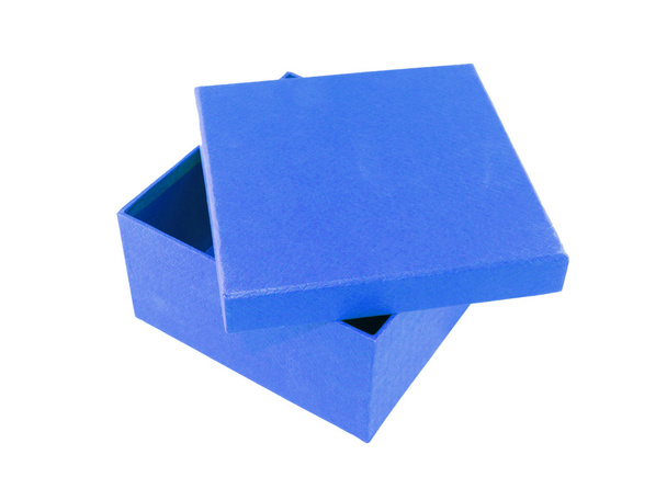 blauer Kasten auf weißem Hintergrund - Foto, Bild