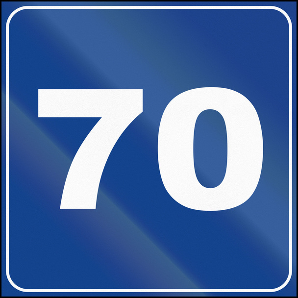 Dopravní značka v Itálii - navrhovanou rychlost 70 km/h - Fotografie, Obrázek