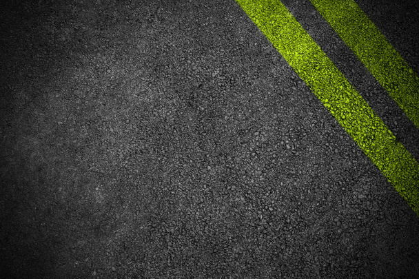 Road textuur met twee geel - Foto, afbeelding