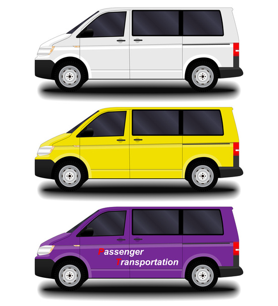 passenger vans and minivans. - Vector, Image