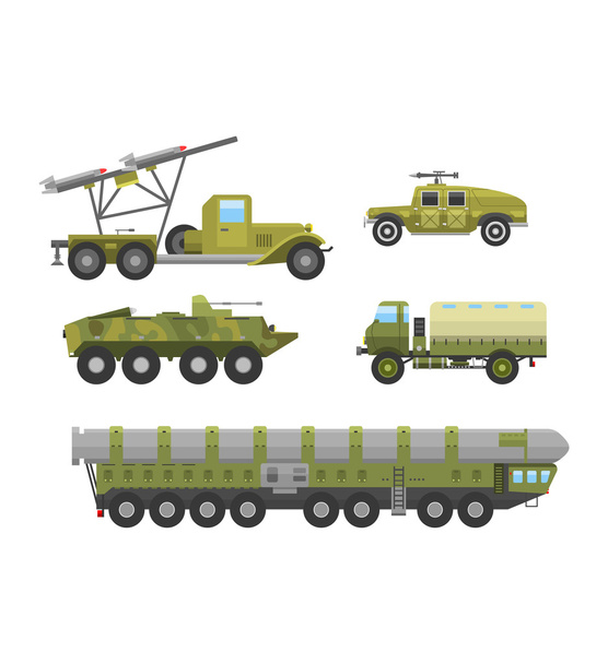 Military technic transport armor flat vector illustration. - Vector, Image