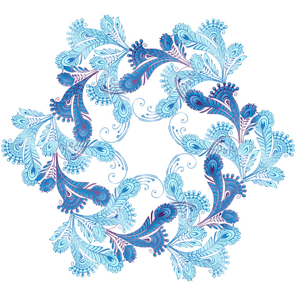 Wreath of frost patterns. Vector illustration. - Vector, imagen