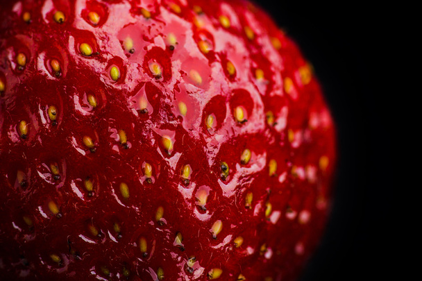Strawberry isolated on black background - Foto, Imagem