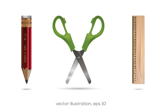 School and office icons set. School and office accessories - Vektor, obrázek
