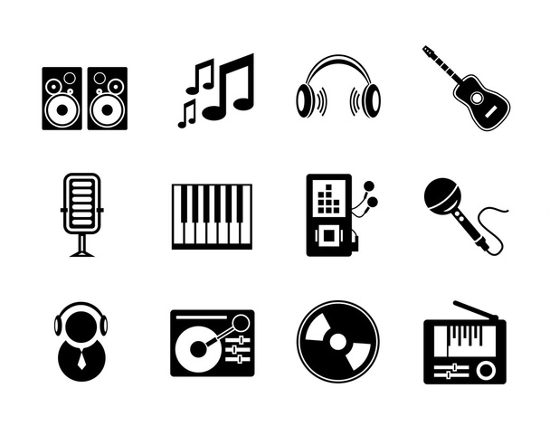 Vector music icons - Vector, afbeelding