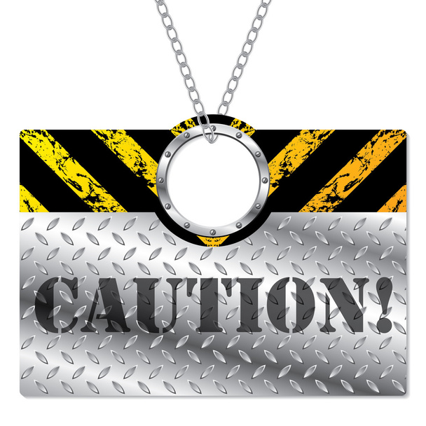 Značka kovové varování - Vektor, obrázek