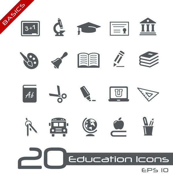 Education Icons // Basics - Vector, Image